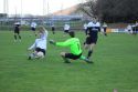 Torhüter Sinan Süme eilt aus dem Tor, doch Sven Britz schießt den Ball an ihm vorbei zum 1:1 Ausgleich.